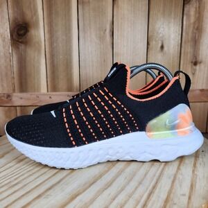 Nike React Phantom Run Flyknit 2 Shoes Womens 10 Black Slip-On Running Sneakers